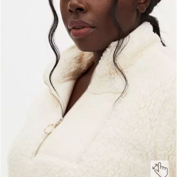 Torrid Active Winter White Sherpa Half Zip Pullover Sweater SZ 1X / 14-16 Cozy - Picture 3 of 15